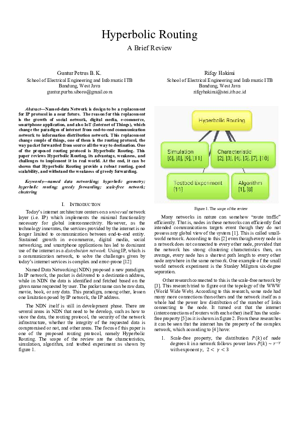 (PDF) Hyperbolic Routing A Brief Review