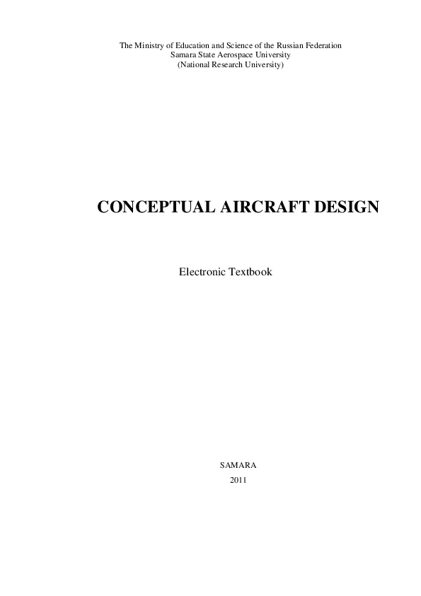 (PDF) CONCEPTUAL AIRCRAFT DESIGN Electronic Textbook Abishek Agarwal Academia.edu