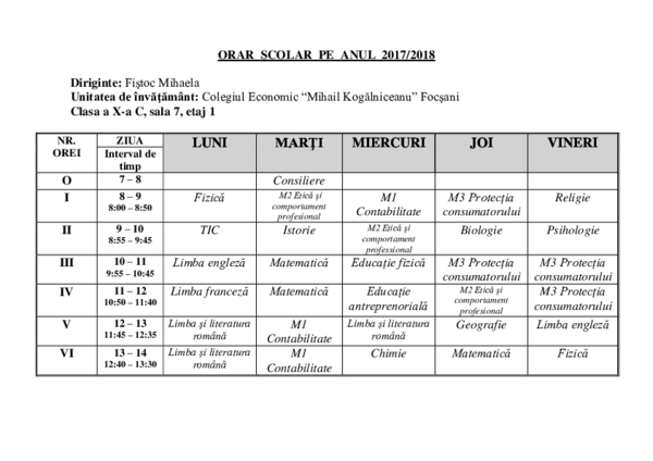 (DOC) Orar | Lorene Beatrice - Academia.edu