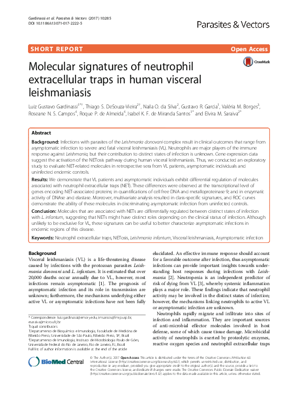 (PDF) Are Neutrophil Extracellular Traps Playing a Role in the Parasite ...