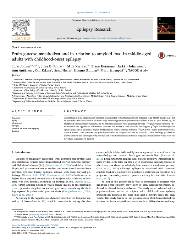 (PDF) Brain glucose metabolism and its relation to amyloid load in ...
