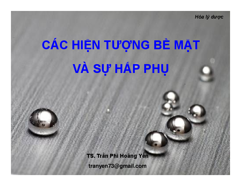 First page of “CÁC HIỆN TƯỢNG BỀ MẶT VÀ SỰ HẤP PHỤ”