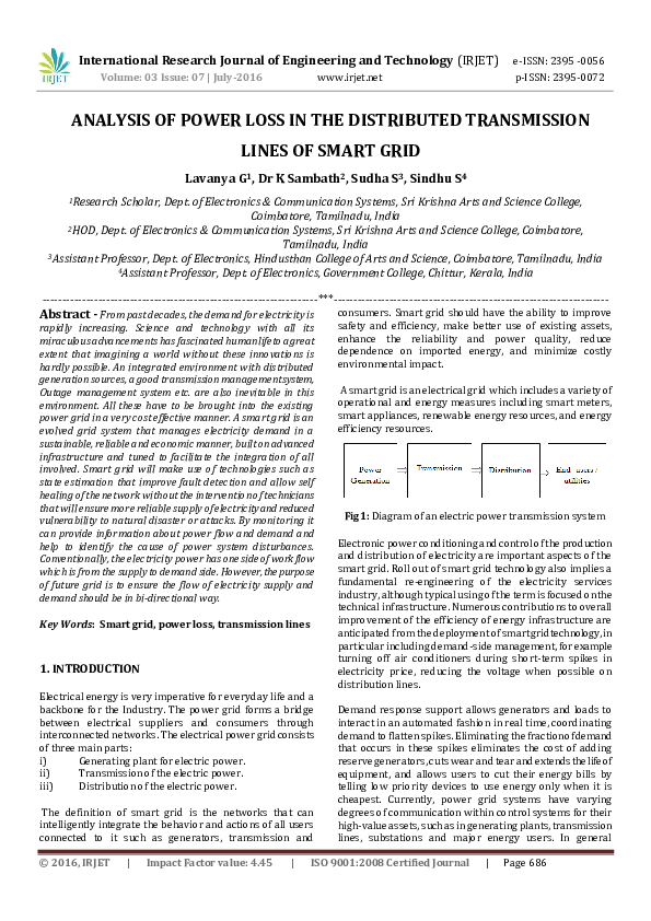 (PDF) ANALYSIS OF POWER LOSS IN THE DISTRIBUTED TRANSMISSION LINES OF ...