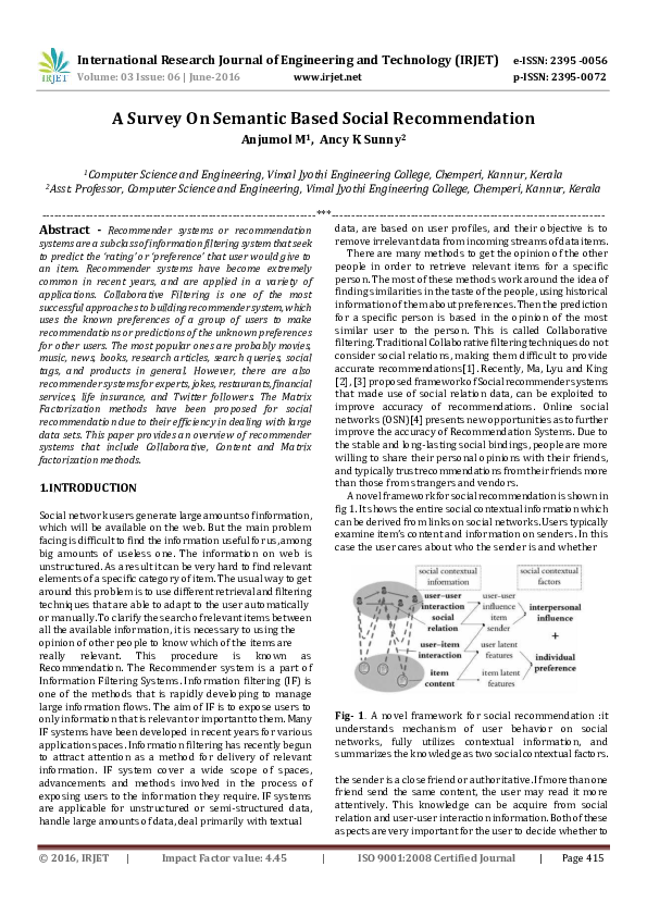 (PDF) A Survey On Semantic Based Social Recommendation