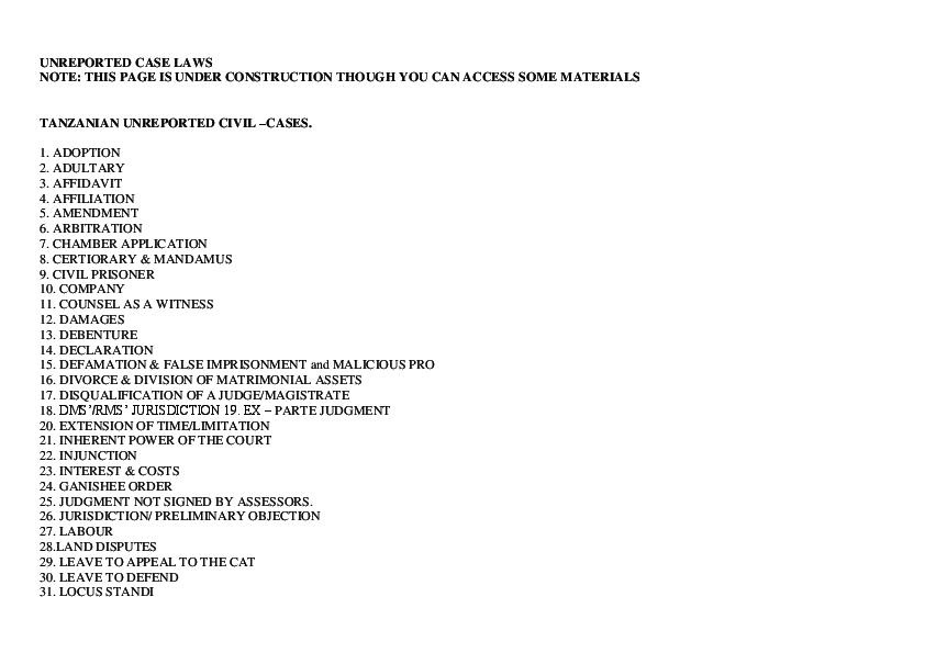 (DOC) UNREPORTED CASE LAWS law chamber Academia.edu