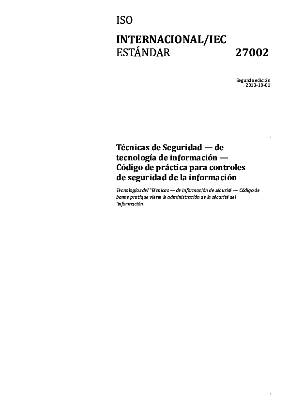 (DOC) ISO IEC 27002 2013 Code of Practice for Information Security ...