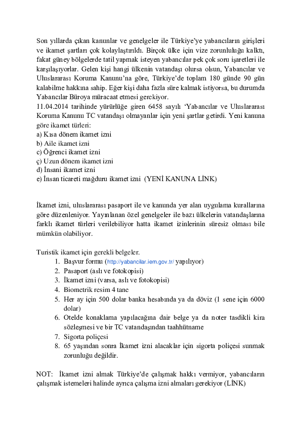 Doc Ikamet Ve Vize Docx