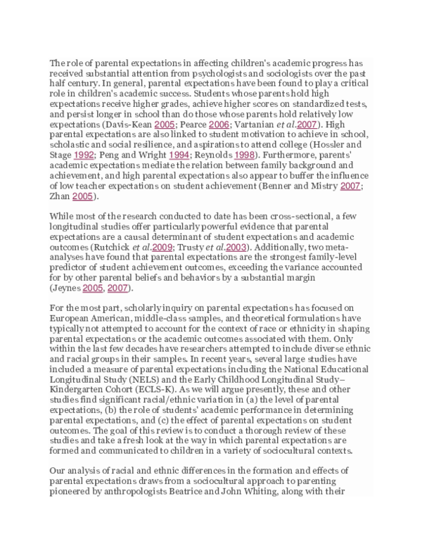 (DOC) The role of parental expectations in affecting children