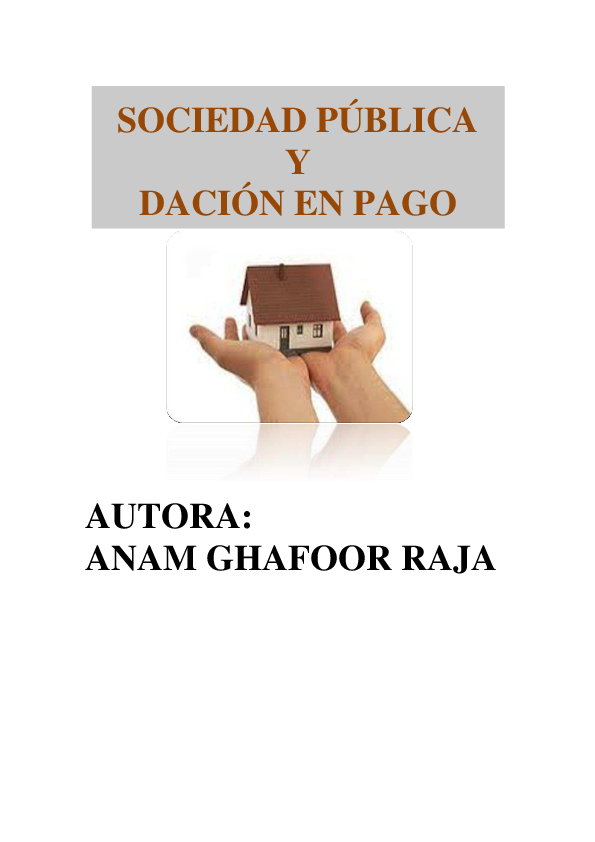 (PDF) AUTORA ANAM GHAFOOR RAJA SOCIEDAD PUBLICA DACION EN PAGO