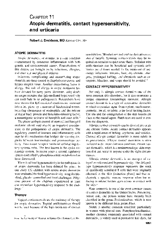 (PDF) Chapter 11 Atopic dermatitis, contact hypersensitivity, and