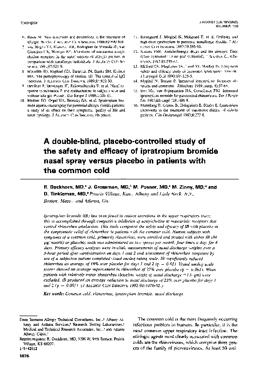 (PDF) A doubleblind, placebocontrolled study of the safety and