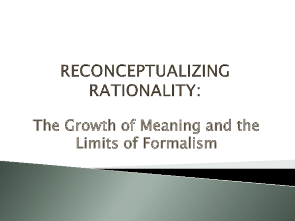 (PPT) Re-conceptualizing Rationality/Reconceptualizando la racionalidad ...