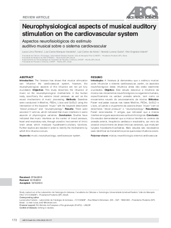 (PDF) Neurophysiological aspects of musical auditory stimulation on the ...