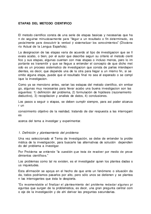 (DOC) ETAPAS DEL METODO CIENTIFICO
