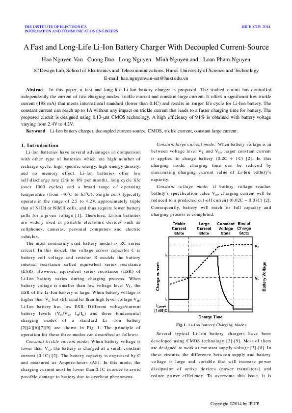 (PDF) A Fast and Long-Life Li-Ion Battery Charger With Decoupled ...