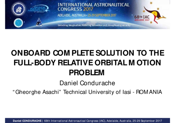 (PDF) Onboard Complete Solution to the Full-Body Relative Orbital ...