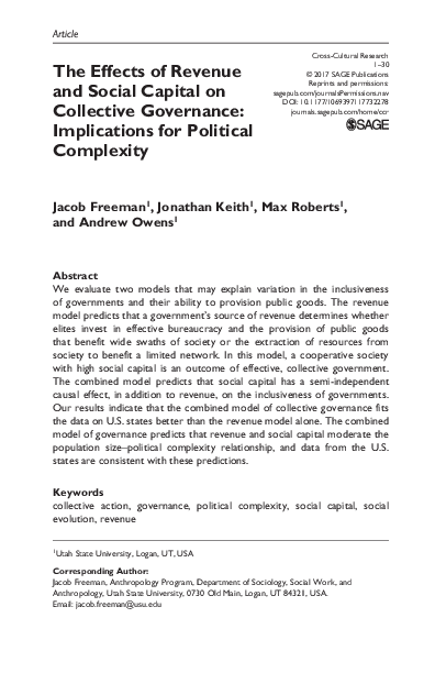 (PDF) The Effects of Revenue and Social Capital on Collective ...