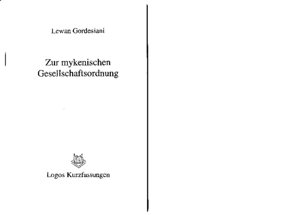 Zur mykenischen Gesellschaftsordnung