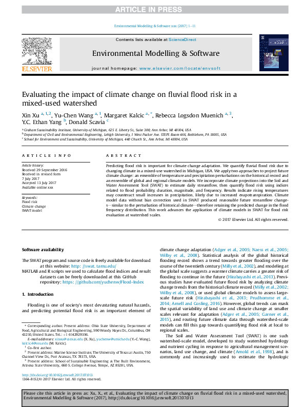 (PDF) Evaluating the impact of climate change on fluvial flood risk in ...
