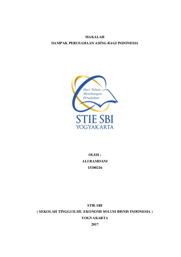 Doc Dampak Perusahaan Asing Bagi Indonesia Docx Ali Ramdani Academia Edu