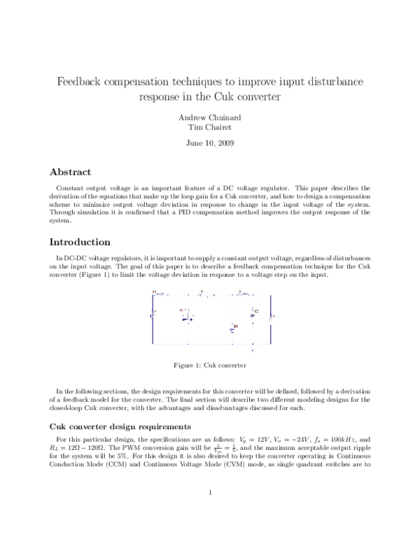 (PDF) Feedback compensation techniques to improve input disturbance ...