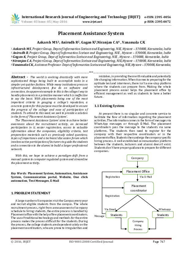 (PDF) Placement Assistance System