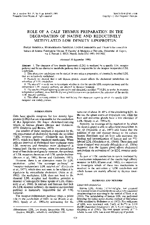 (PDF) Role of a calf thymus preparation in the degradation of native