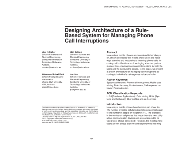 (PDF) Designing Architecture of a Rule- Based System for Managing Phone ...