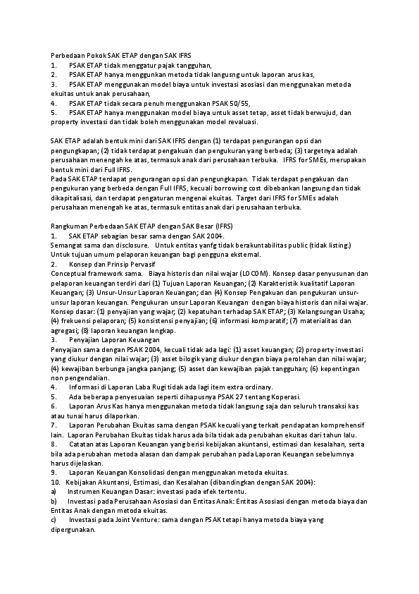 Perbedaan Sak Ifrs Sak Etap Dan Sak Emkm Tips Membedakan