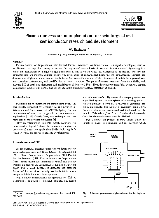 (PDF) Plasma immersion ion implantation for metallurgical and ...