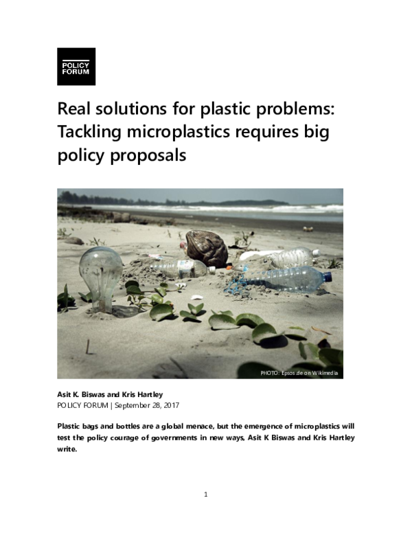 (PDF) Real solutions for plastic problems: Tackling microplastics ...