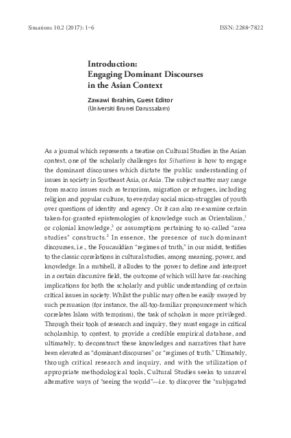 (PDF) "Introduction: Engaging Dominant Discourses in the Asian Context ...