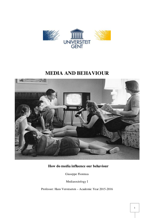 (PDF) MEDIA AND BEHAVIOUR