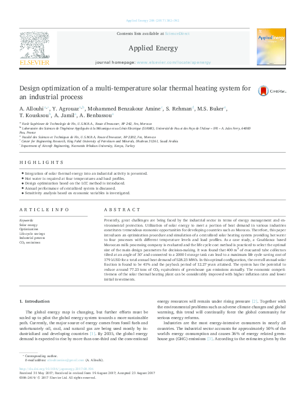 (PDF) Design optimization of a multi-temperature solar thermal heating ...