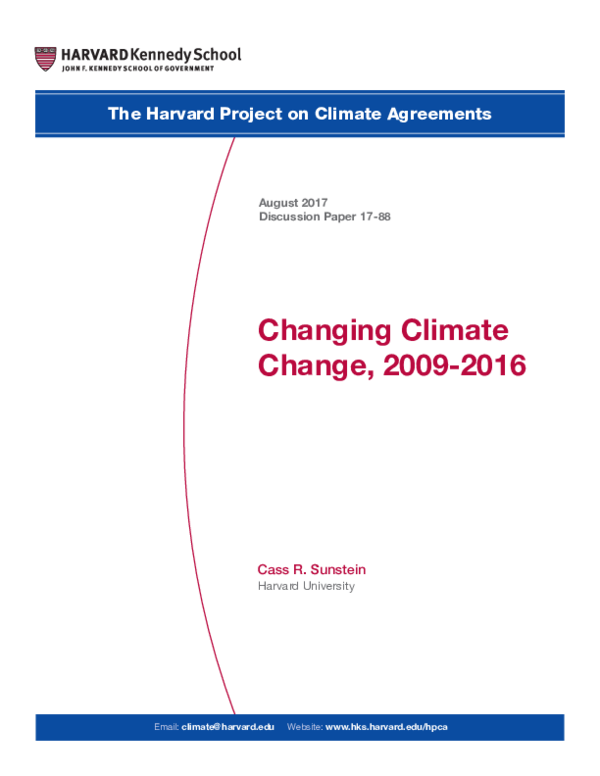(PDF) Changing Climate The Harvard Project on Climate Agreements