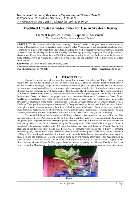 Lifestraw testing picture