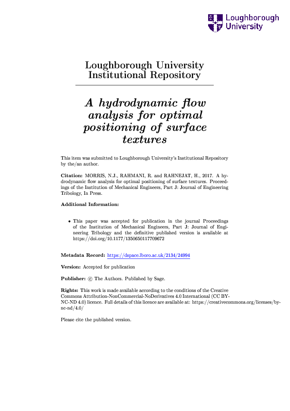 (PDF) A hydrodynamic flow analysis for optimal positioning of surface ...