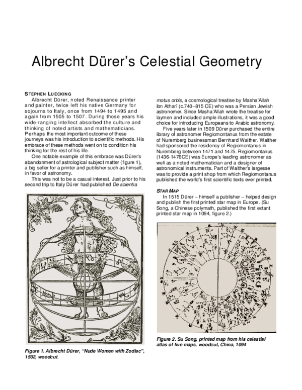 (PDF) Albrecht Dürer's Celestial Geometry