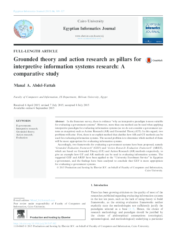 (PDF) Grounded theory and action research as pillars for interpretive ...