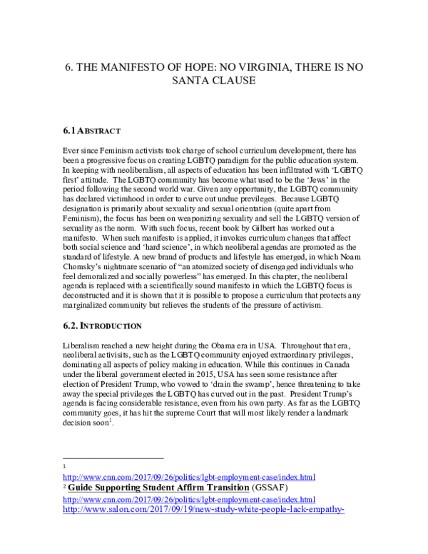 (PDF) 6. THE MANIFESTO OF HOPE: NO VIRGINIA, THERE IS NO SANTA CLAUSE