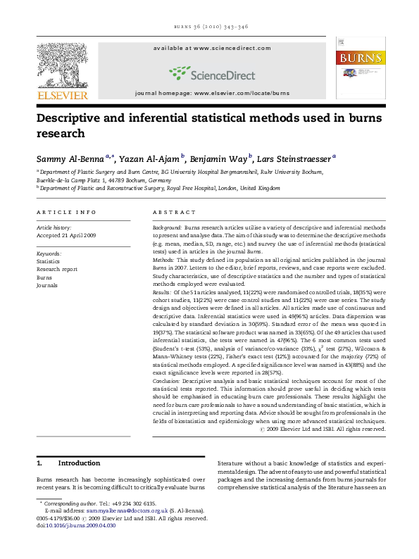 Inferential Statistical Methods