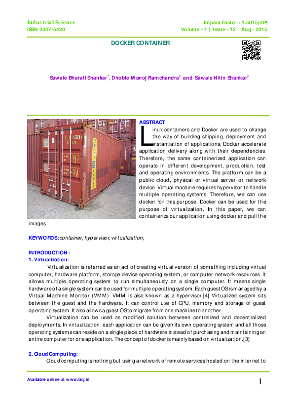 (PDF) Docker Container