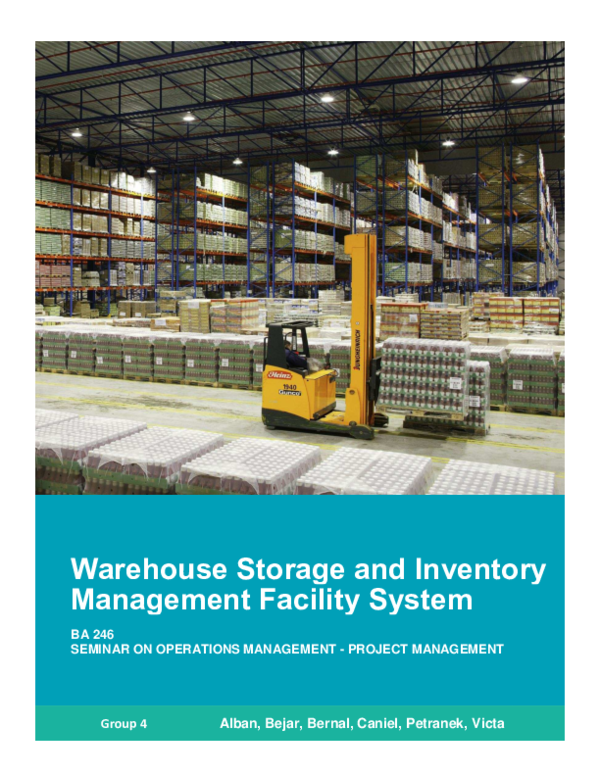 (PDF) Warehouse Storage and Inventory Management Facility System BA 246