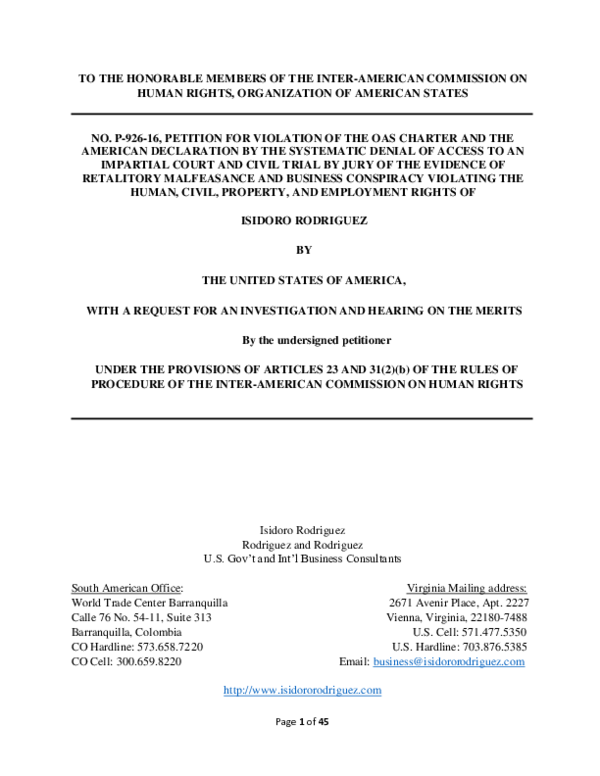 (PDF) 1. Final Inter-American Commission on Human Rights Petition No P ...