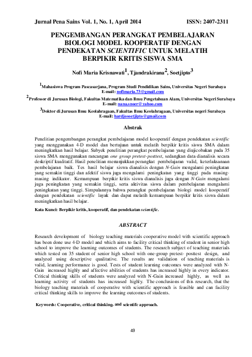 Contoh Soal Berpikir Kritis Biologi Sma Guru Paud