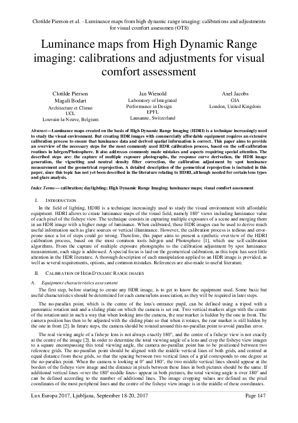 (PDF) Luminance maps from High Dynamic Range imaging: photometric ...