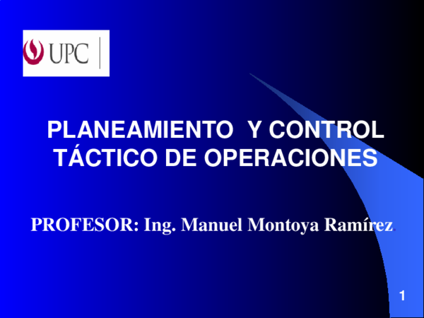 (PDF) PLANEAMIENTO Y CONTROL TÁCTICO DE OPERACIONES