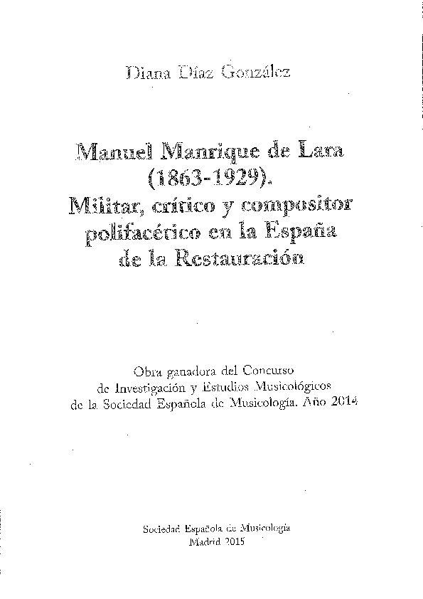 (PDF) Manuel Manrique de Lara (18631929). Militar, crítico y