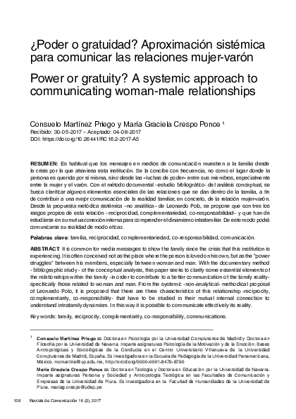 (PDF) Power or gratuity? A systemic approach to communicating woman ...