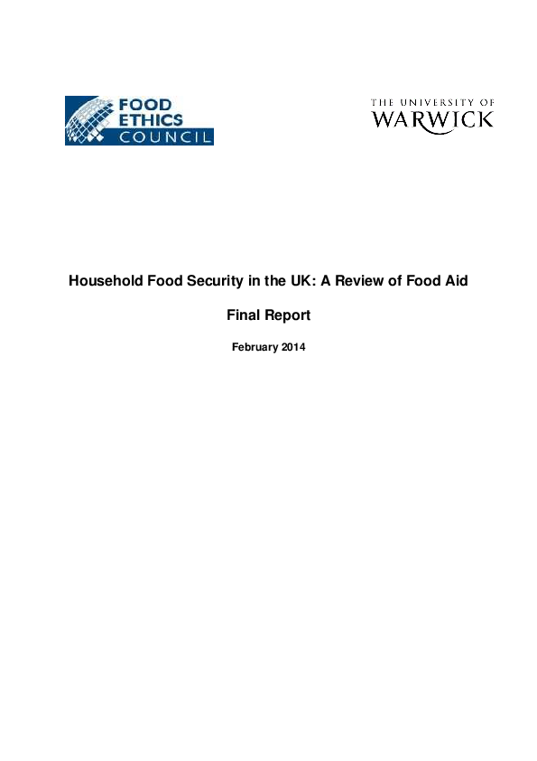 (PDF) Household Food Security in the UK A Review of Food Aid Eric Jensen Academia.edu